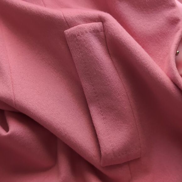 Pink Tartan Cotton Candy Pink Cashmere Wool Coat L - Picture 13 of 16